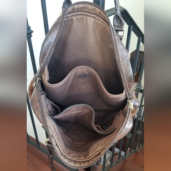 FOSSIL - Brown Leather Briefcase/Computer Bag - Picture 2 of 15